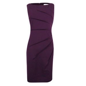 CalvinKlein eggplant sunburst sheath